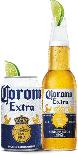 Corona Extra Beer Bottleand Can PNG Image