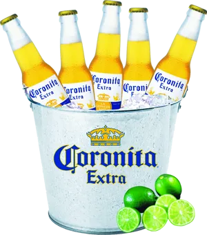 Coronita Extra Beer Bucket Limes PNG Image