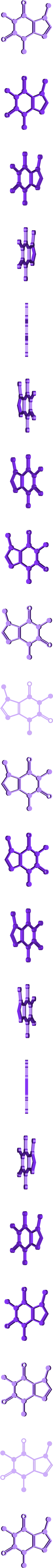 Corrupted Caffeine Molecule Visualization PNG Image