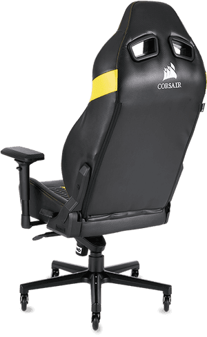 Corsair Gaming Chair Black Yellow PNG with transparent background