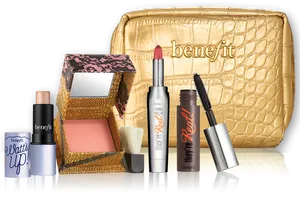 Cosmetic Collection Golden Case PNG Image