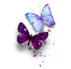 Cosmic Butterflies Starry Backdrop PNG Image