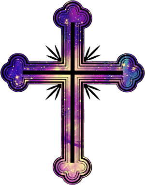 Cosmic Cross Design PNG image with transparent background