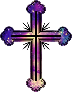 Cosmic Cross Design PNG Image