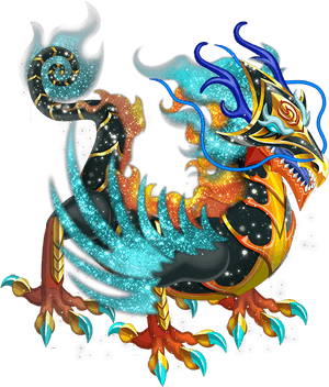 Cosmic Dragon Illustration PNG with transparent background