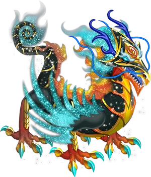 Cosmic Dragon Illustration PNG Image