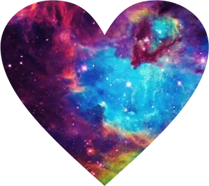 Cosmic Heart Nebula PNG Image