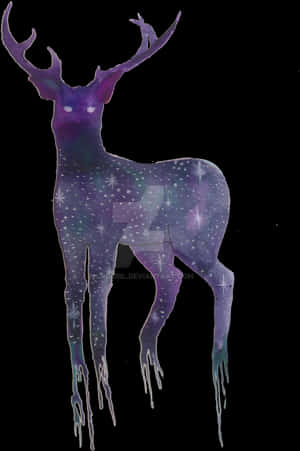 Cosmic Stag Artwork PNG image with transparent background