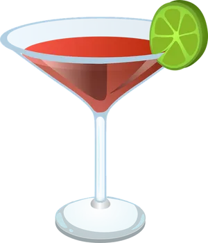 Cosmopolitan Martiniwith Lime Garnish PNG Image