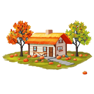 Cottage in Autumn Colors PNG 41 PNG