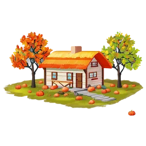 Cottage In Autumn Colors Png 41 PNG Image