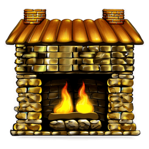 Cottage with a Fireplace PNG uih PNG