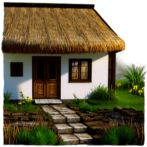 Cottage with a Thatched Roof PNG 11 PNG