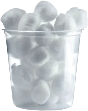 Cotton Ballsin Clear Container PNG Image