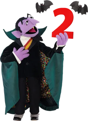 Count Von Count Holding Number2 PNG Image