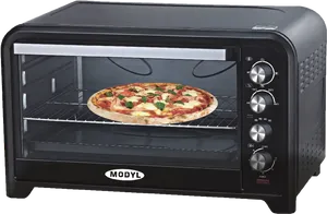 Countertop Convection Oven Cooking Pizza PNG Image