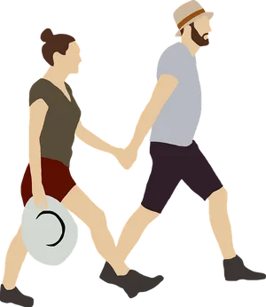 Couple Hiking Adventure PNG Image