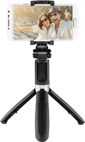 Couple Selfie Tripod Capture PNG Image