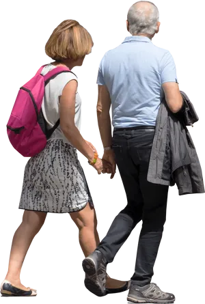 Couple Walking Together Handin Hand PNG Image