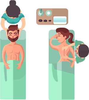 Couple Massage Illustration, HD Png Download PNG image with transparent background