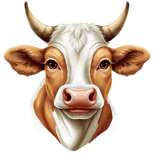 Cow Face Illustration PNG fjr PNG