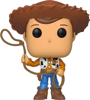 Cowboy Character Figurinewith Lasso PNG Image