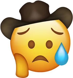 Cowboy Hat Crying Face Emoji.png PNG Image