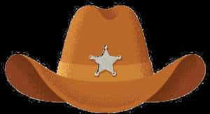 Cowboy Hatwith Star Badge PNG image with transparent background