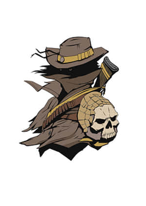 Cowboy Skullwith Hatand Bandana PNG image with transparent background