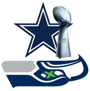 Cowboys Starand Seahawks Logowith Trophy PNG Image