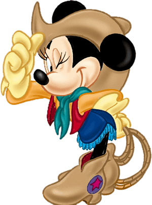 Cowgirl Minnie Mouse Pointing PNG image with transparent background