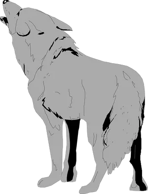 Coyote Howling Silhouette PNG Image