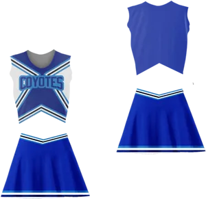 Coyotes Cheerleader Uniform Set PNG Image