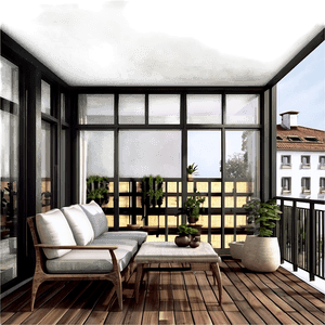 Cozy Balcony Decor PNG 06272024 PNG with transparent background
