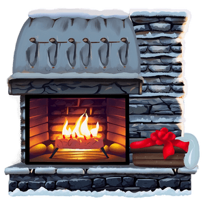 Cozy Christmas Eve Fireplace PNG 06252024 PNG with transparent background