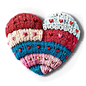 Cozy Valentine's Day Knitted Hearts Png Wgv PNG Image