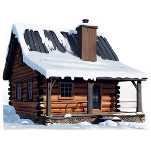 Cozy Winter Cabin Illustration Png 05212024 PNG Image