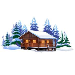 Cozy Winter Cabin Illustration PNG gtk90 PNG image with transparent background