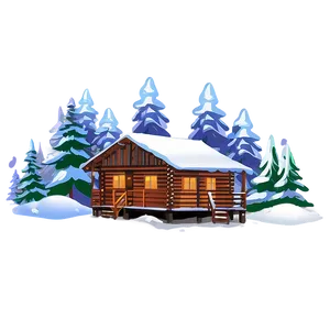 Cozy Winter Cabin Illustration Png Gtk90 PNG Image