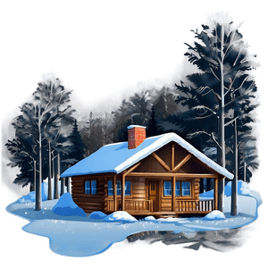Cozy Winter Cabin Illustration PNG ibn6 PNG image with transparent background