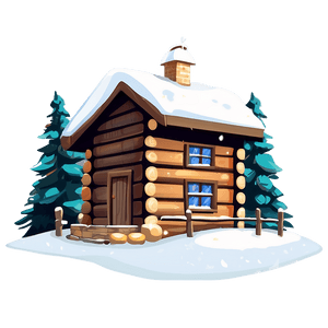 Cozy Winter Cabin Illustration PNG jpi5 PNG image with transparent background