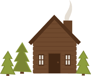 Cozy Wooden Cabin Illustration PNG with transparent background