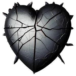 Cracked Black Heart Illustration Png Mub PNG Image