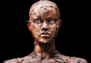 Cracked Bronze Sculpture PNG image with transparent background