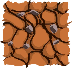 Cracked Mud Pattern Illustration PNG Image