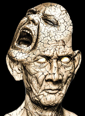 Cracked_ Skin_ Screaming_ Figure PNG image with transparent background