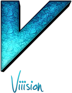 Cracked Texture Blue Letter V Graphic PNG Image