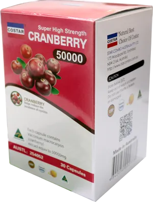 Cranberry50000 Supplement Box PNG Image