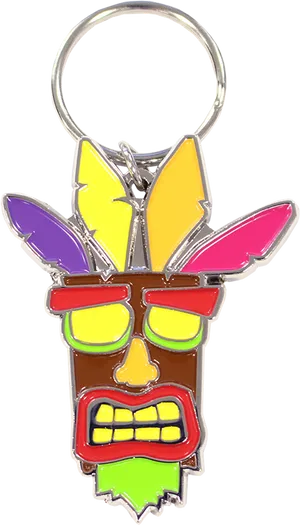 Crash Bandicoot Aku Aku Keychain PNG Image