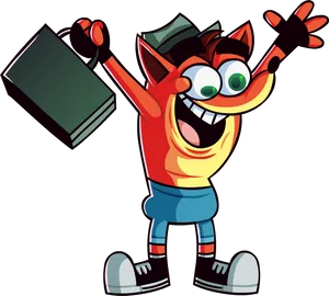 Crash Bandicoot Celebration PNG Image